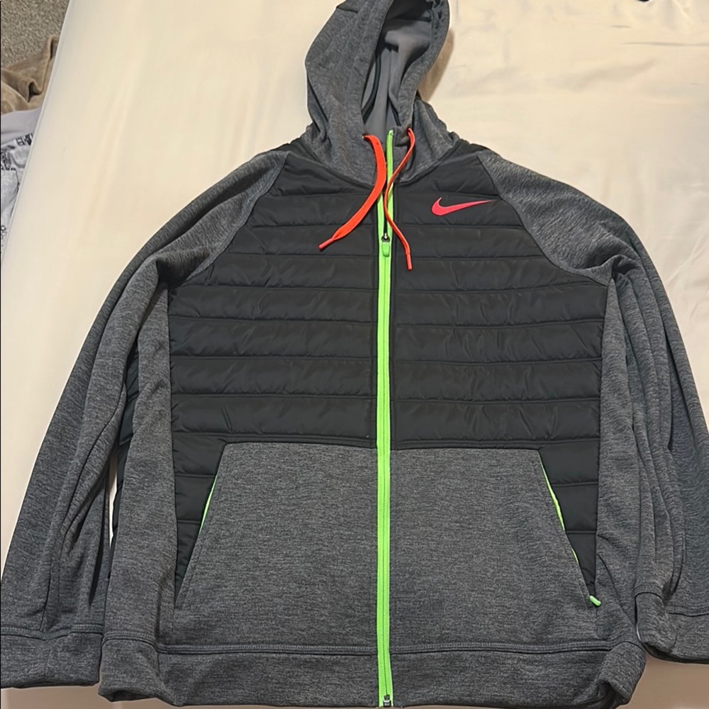 Nike Gray and Black Performance Jacket with Hood